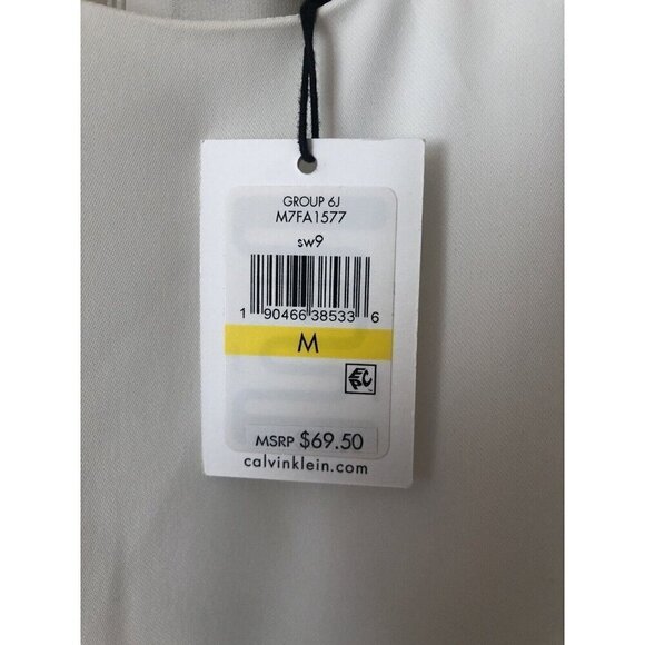 NWT Calvin Klein Womens Size M White Sleeveless Tunic Top Cut Out Neckline - Picture 5 of 5